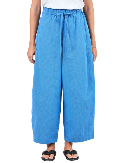 Checks Balloon Pants - Blue