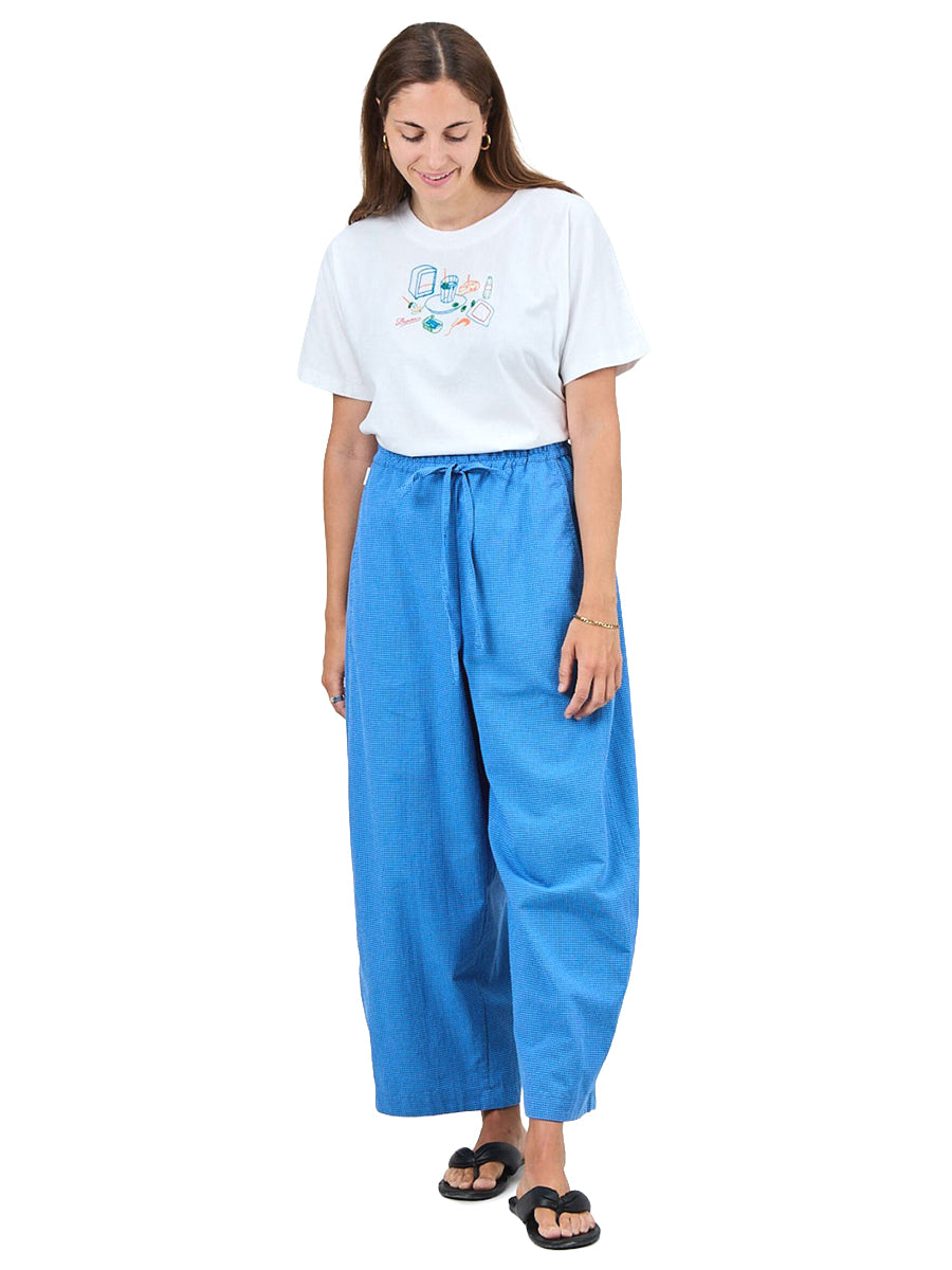 Checks Balloon Pants - Blue