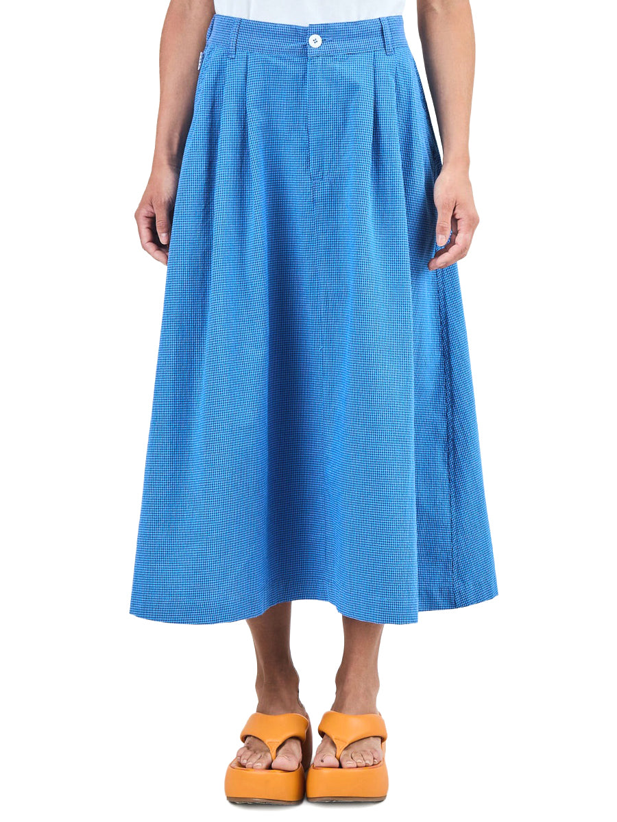 Checks Midi Skirt - Blue