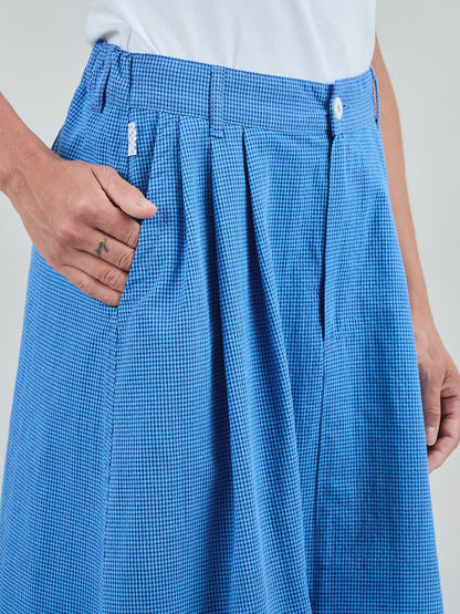 Checks Midi Skirt - Blue