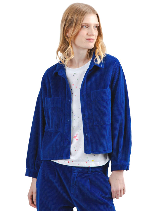 Corduroy Boxy Shirt - Blue