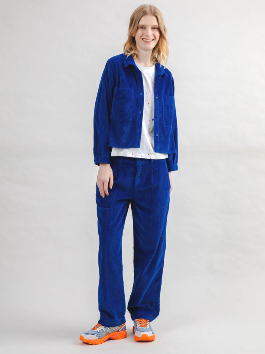 Corduroy Boxy Shirt - Blue