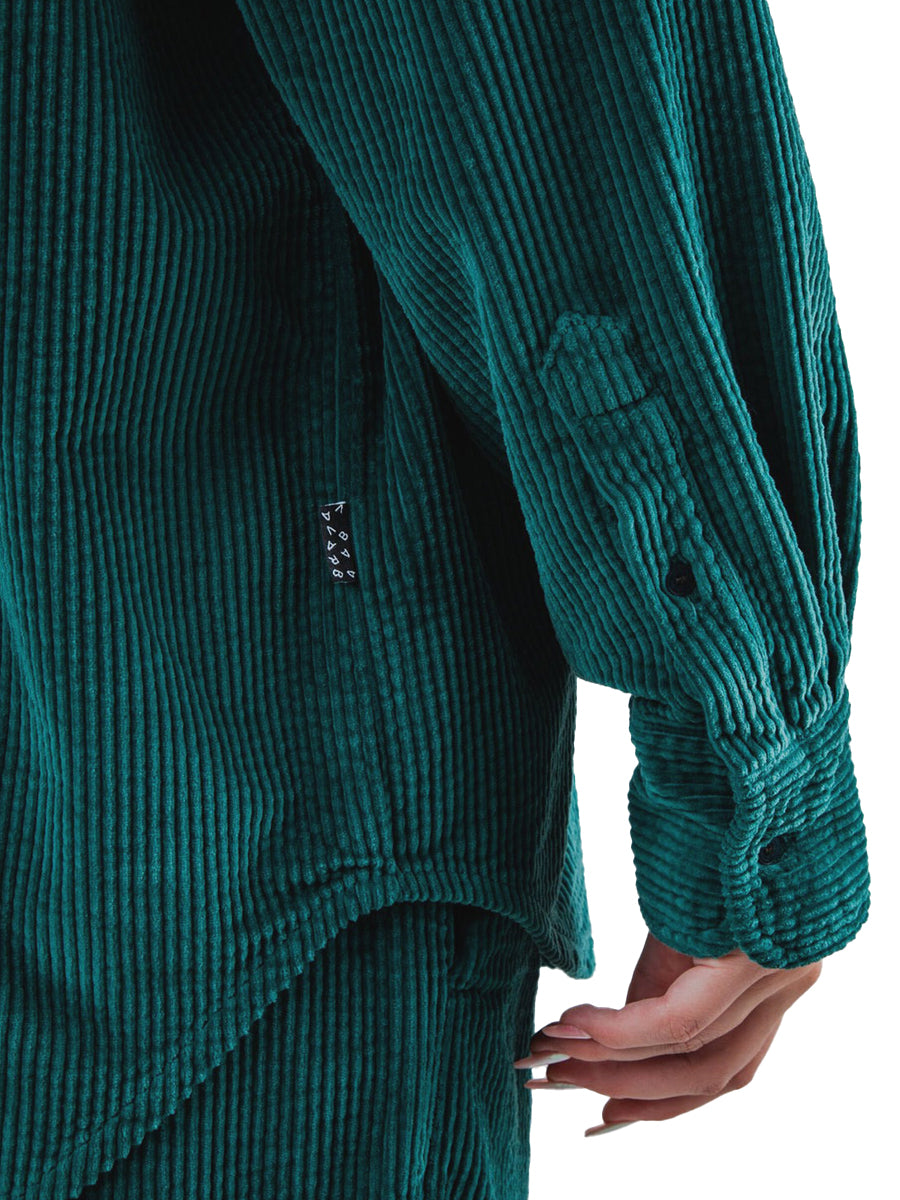 Corduroy Long Overshirt - Green