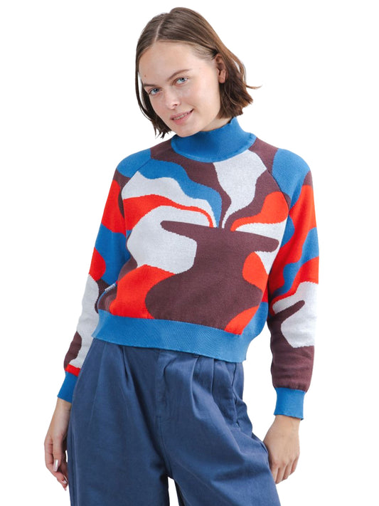 Jacquard Cropped Sweater - Sobremesa