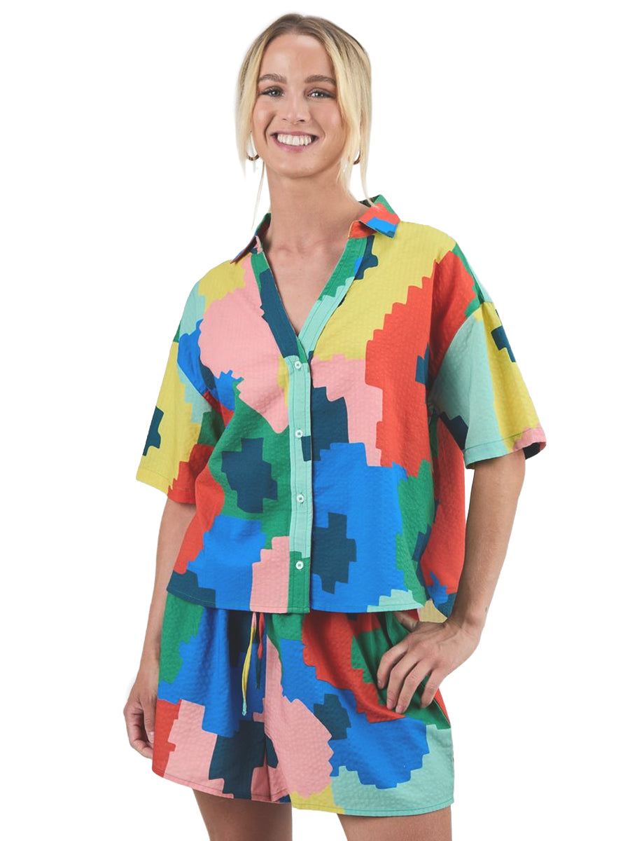 Maxi Flower Oversize Cropped Blouse