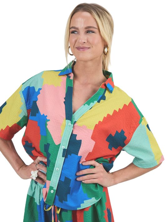 Maxi Flower Oversize Cropped Blouse