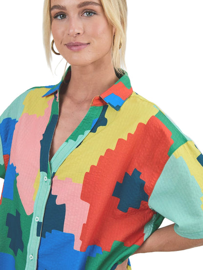 Maxi Flower Oversize Cropped Blouse