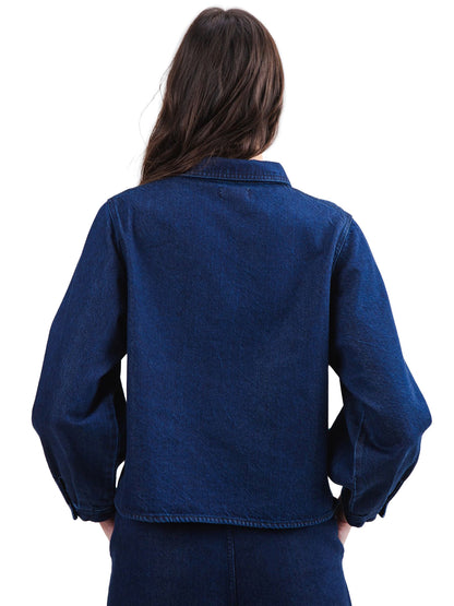 Raw Denim Boxy Shirt - Blue