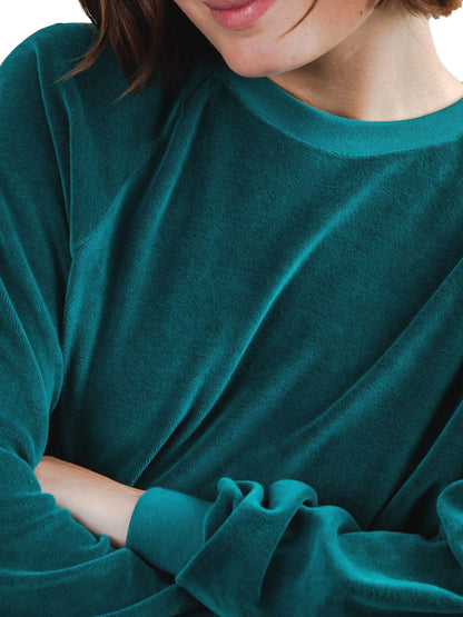 Velvet Raglan Sweatshirt - Green