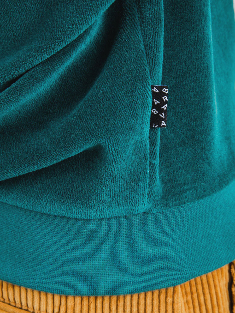 Velvet Raglan Sweatshirt - Green