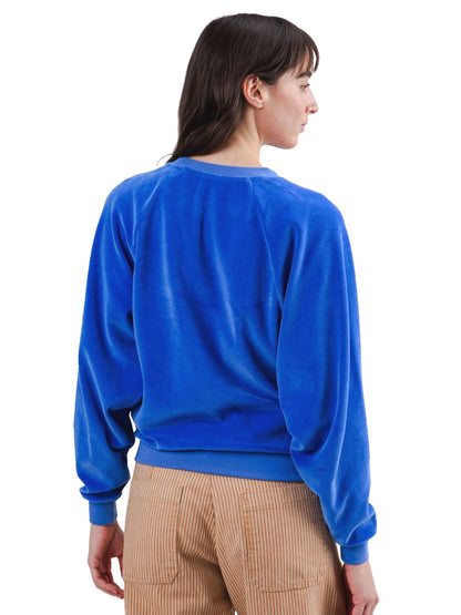 Velvet Raglan Sweatshirt - Klein Blue