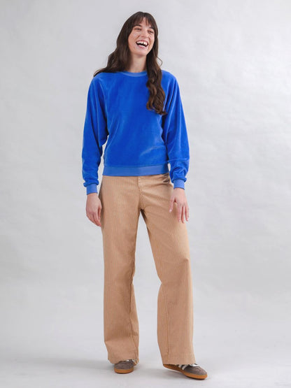 Velvet Raglan Sweatshirt - Klein Blue