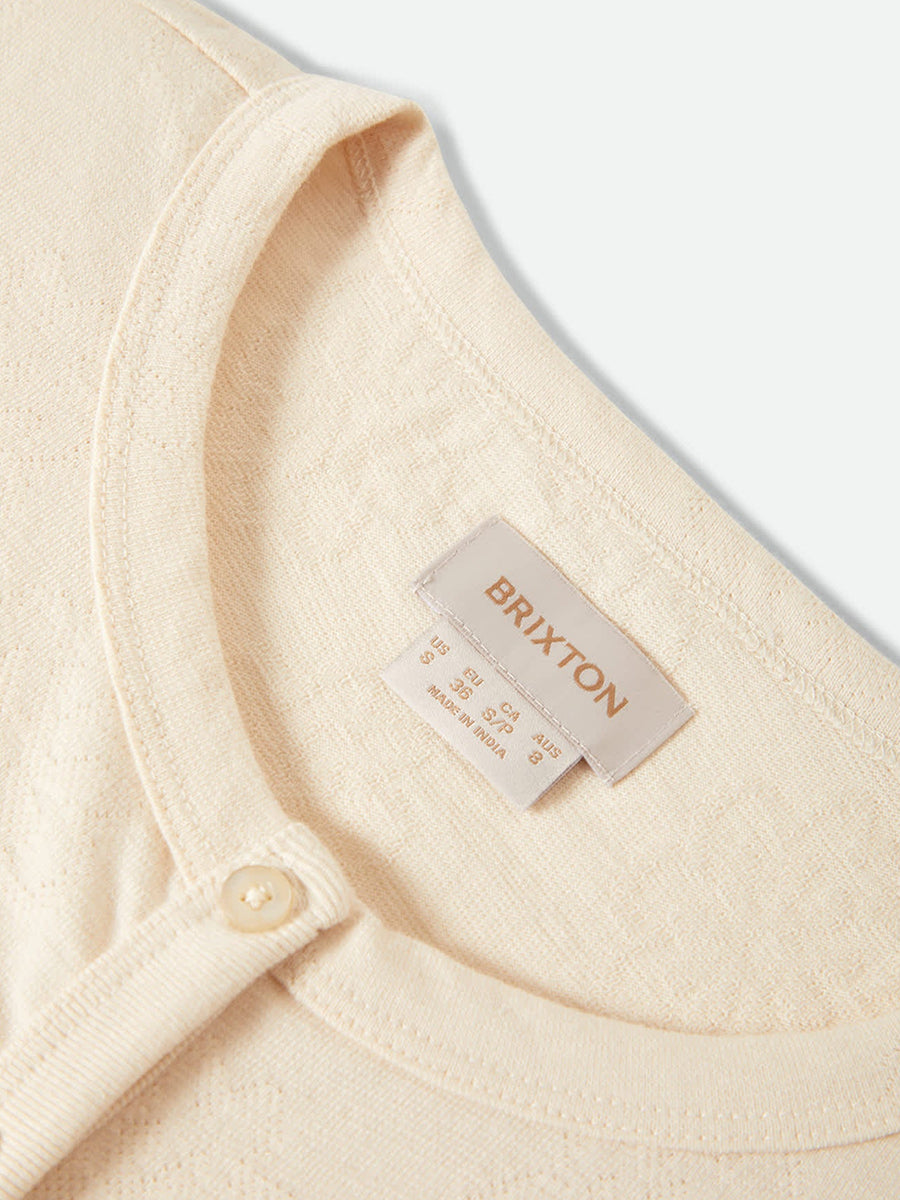 Alice Knit Short Sleeve Button-Up Shirt - Whitecap