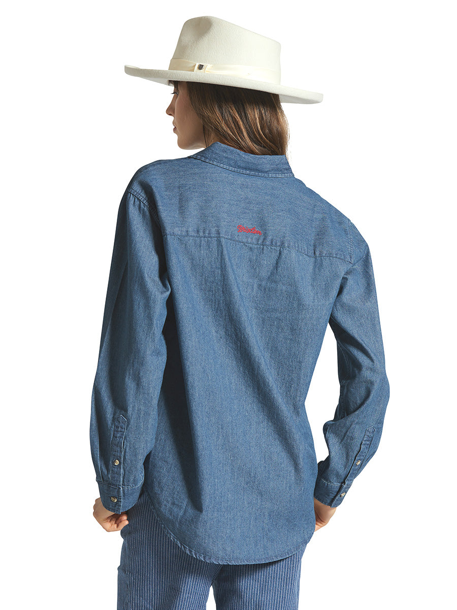 Bowery Women's BF Overshirt - Indigo Rinse