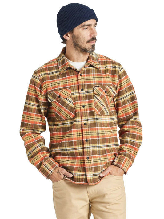 Bowery Heavy Weight Flannel - Antelope & Burnt Red