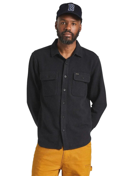 Bowery Textured Twill Overshirt - Black