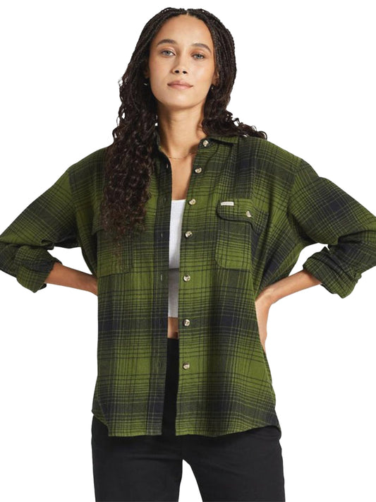 Bowery Women's BF Flannel - Chive & Black