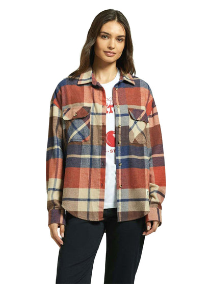 Bowery Women's Flannel - Navy, Red, & Whitecap