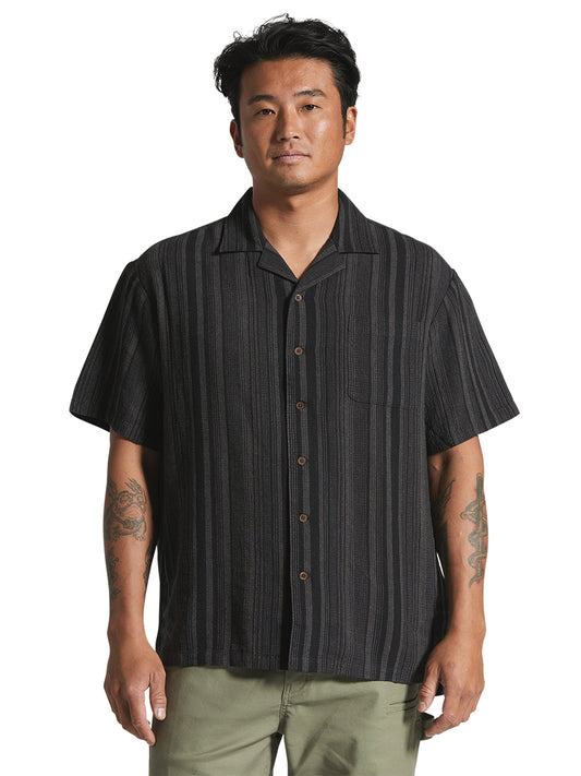 Bunker Seersucker Short Sleeve Shirt - Black & Charcoal