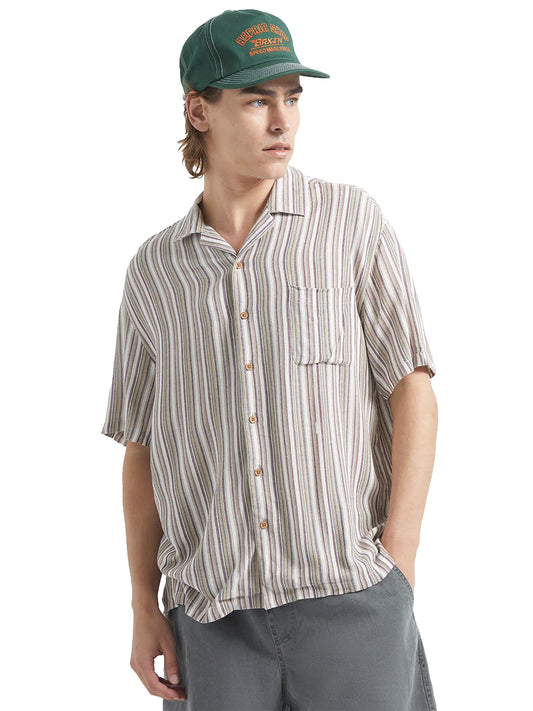 Bunker Twisted-Stripe Short Sleeve Shirt - Robust Red