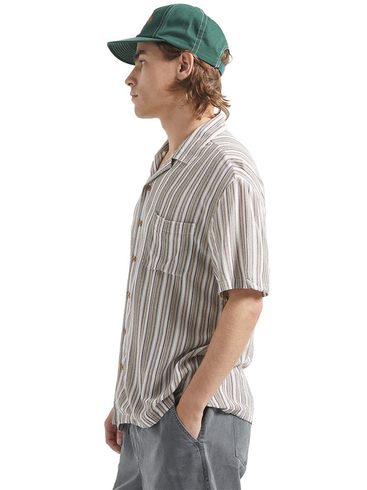 Bunker Twisted-Stripe Short Sleeve Shirt - Robust Red