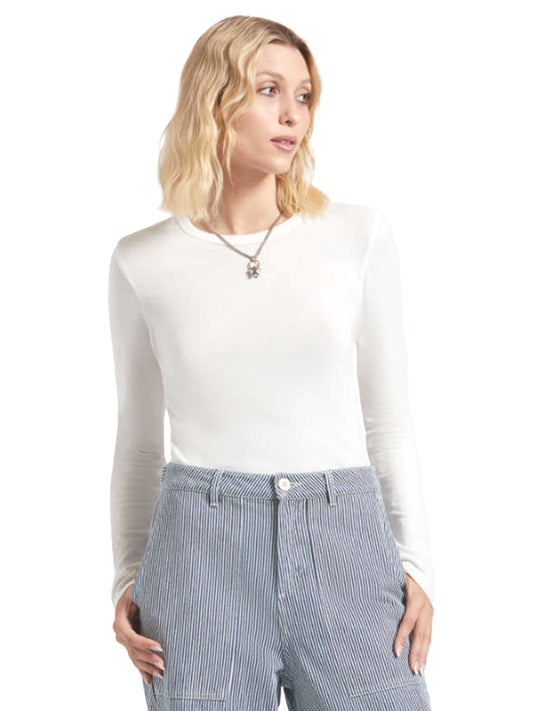 Carefree Slim-Fit Long Sleeve Tee - Off White