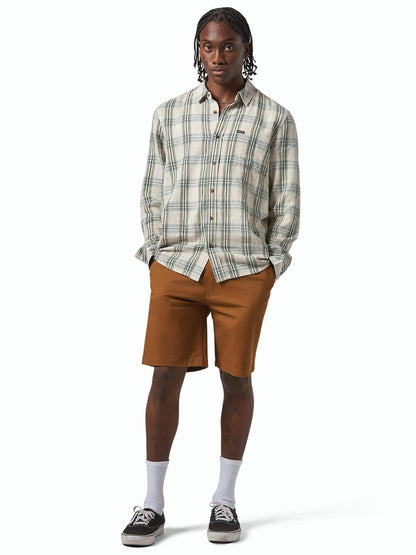 Charter Linen Blend Long Sleeve - Off White & Ivy Plaid