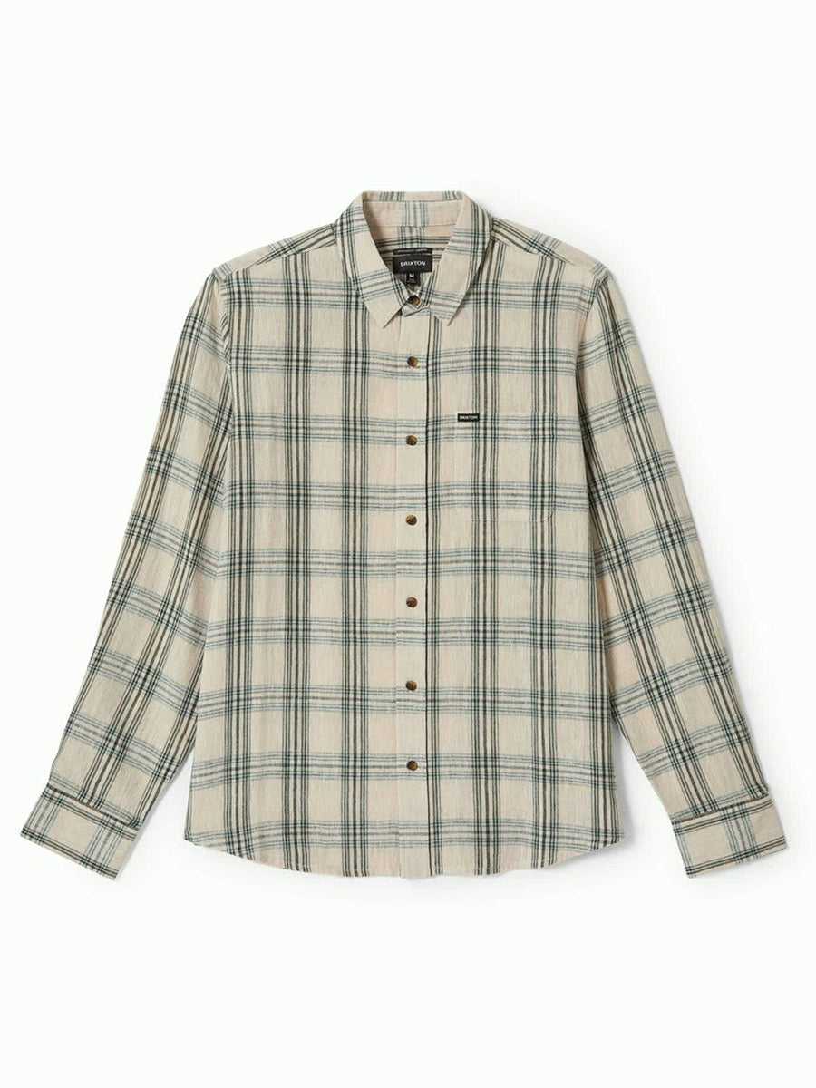 Charter Linen Blend Long Sleeve - Off White & Ivy Plaid