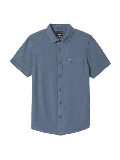Charter Organic Cotton Short Sleeve Shirt - Azure Blue