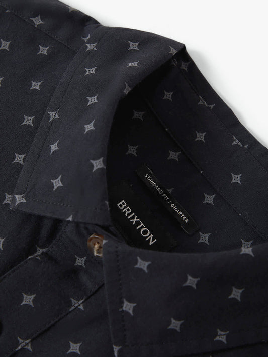 Charter Print Short Sleeve Shirt - Grey Diamond Tile