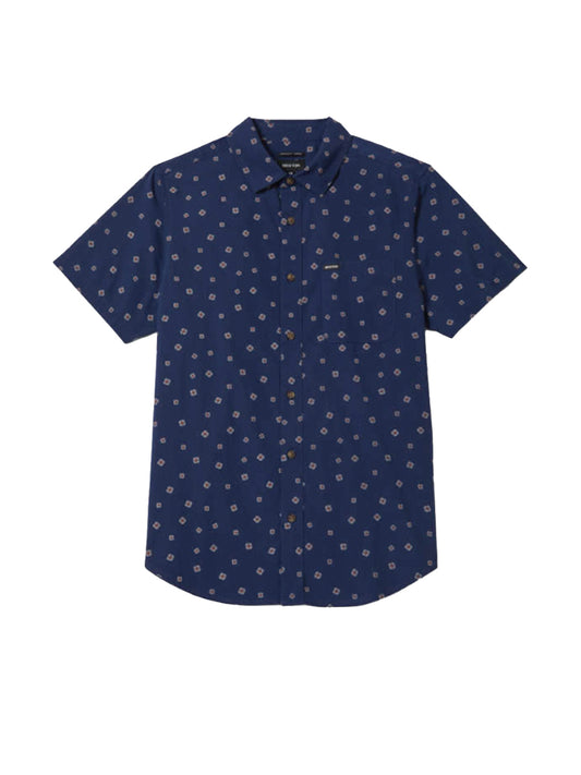 Charter Print Short Sleeve Shirt - Midnight Blue Geo