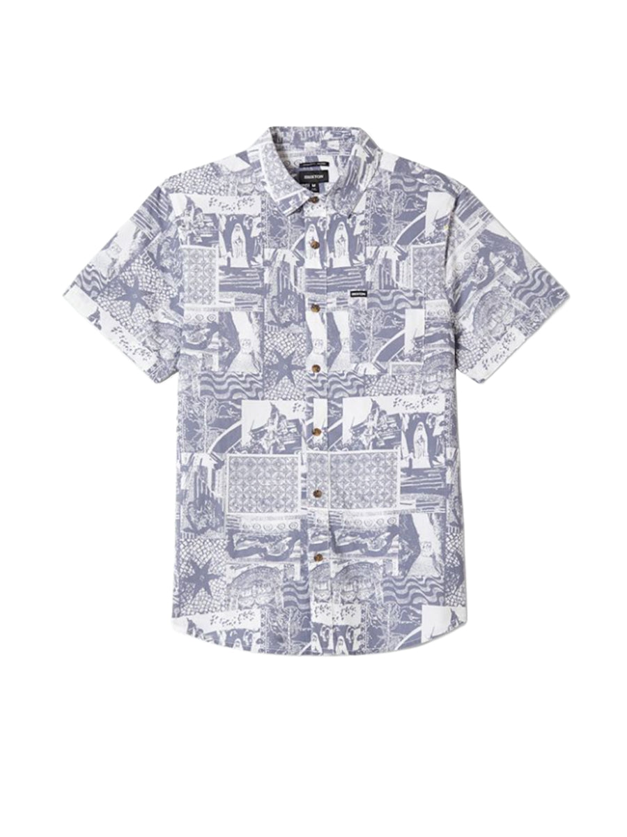 Charter Print Short Sleeve Shirt - Navy & White Collage