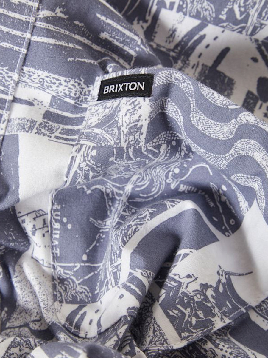 Charter Print Short Sleeve Shirt - Navy & White Collage