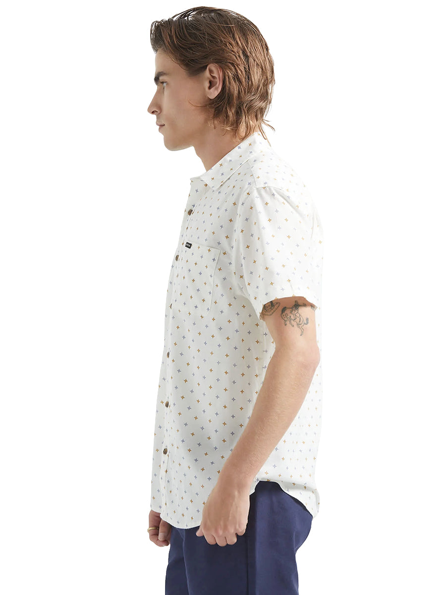Charter Print Short Sleeve Shirt - Off White Multi Diamond Tile