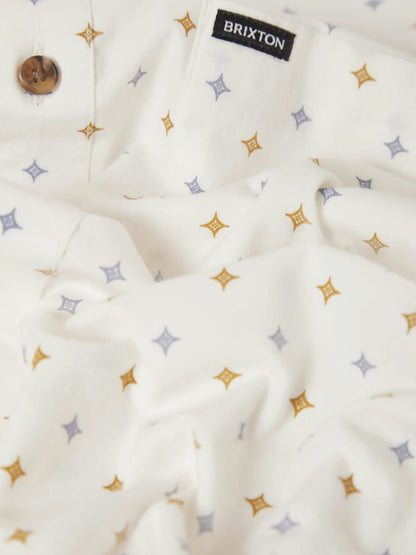 Charter Print Short Sleeve Shirt - Off White Multi Diamond Tile