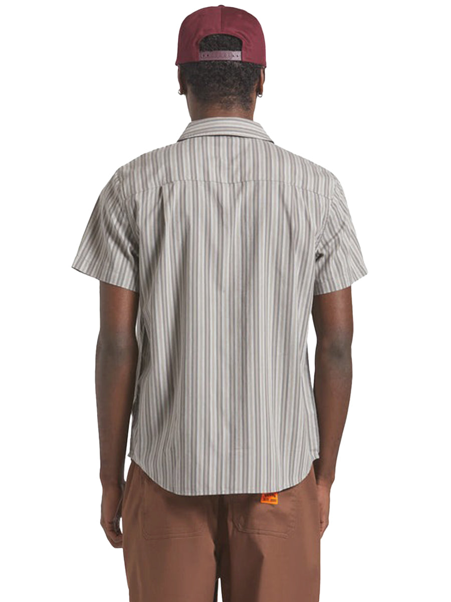 Charter Stripe Short Sleeve Shirt - Charcoal Grey