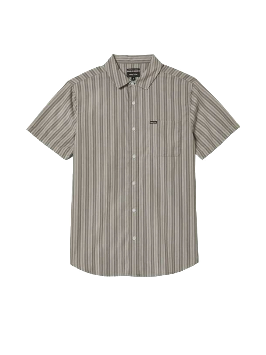 Charter Stripe Short Sleeve Shirt - Charcoal Grey
