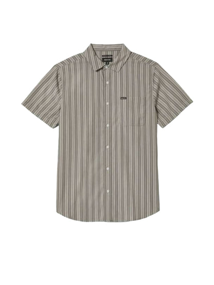 Charter Stripe Short Sleeve Shirt - Charcoal Grey