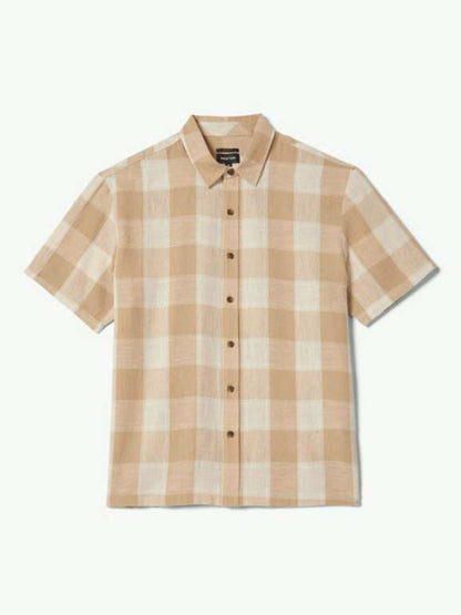 Cru Linen-Blend Short Sleeve Shirt - Off White & Sand