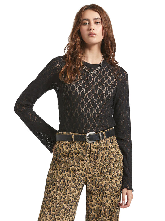 Dolly Slim Long Sleeve Knit Top - Black