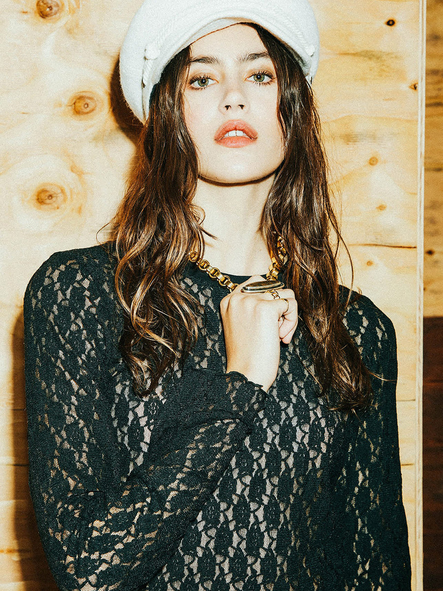 Dolly Slim Long Sleeve Knit Top - Black