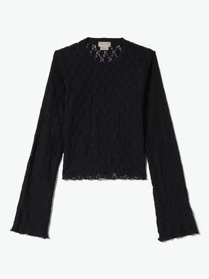 Dolly Slim Long Sleeve Knit Top - Black