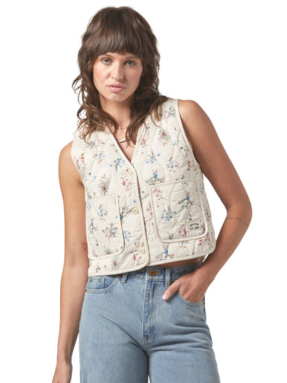 Field Quilted Vest - Hazlenut Ditsy Floral