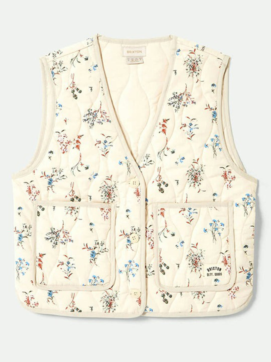 Field Quilted Vest - Hazlenut Ditsy Floral