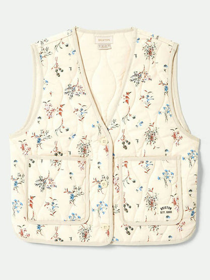 Field Quilted Vest - Hazlenut Ditsy Floral