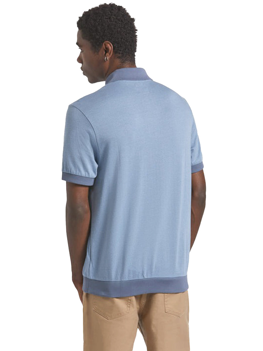 Herringbone Short Sleeve Polo - Bering Sea Blue
