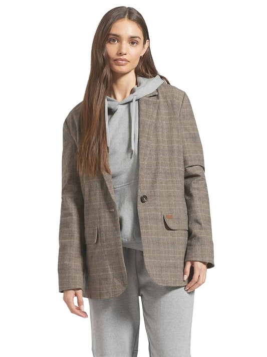 Manhattan Blazer - Brown & Cream Houndstooth