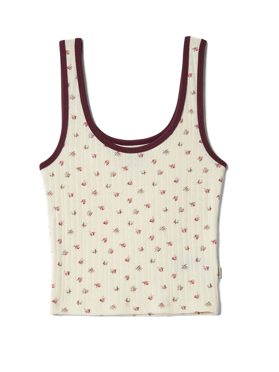 Off Duty A-Tank - Floral Pointelle