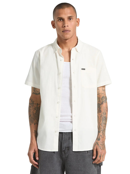 Sanford Oxford Short Sleeve Shirt - Off White