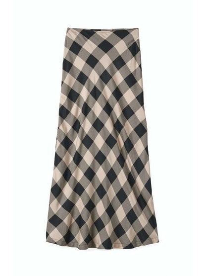 Silky Full Length Skirt - Black & White Buffalo